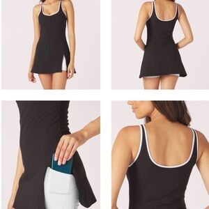 NWT Black Activewear Dress with built-in spandex shorts Size L